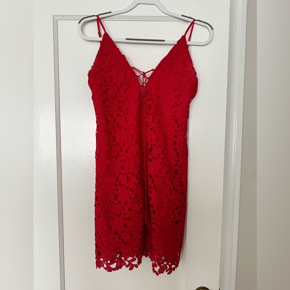 Adorable red lace dress! Worn once! - Picture 1 of 4